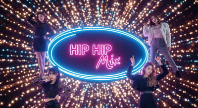 화려한 조명과 별들이 반짝이는 가운데